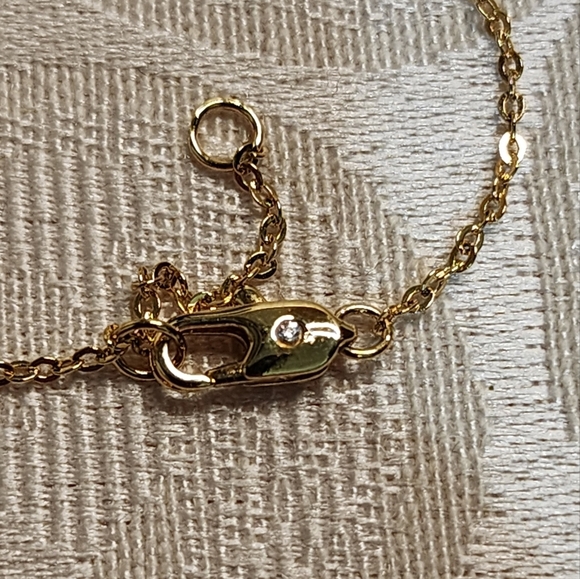 VINTAGE 90s GOLD PLATED ETERNITY RINGS NECKLACE – CRYSTAL ACCENTS, EXCELLENT - Picture 5 of 11